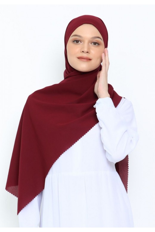 Pasmina Instan Diamond  Lasercut Maroon